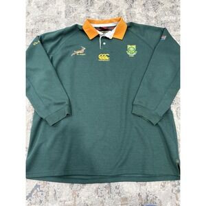 Canterbury Of New Zealand Vintage Rugby Polo Shirt South Africa 5XL Green Long